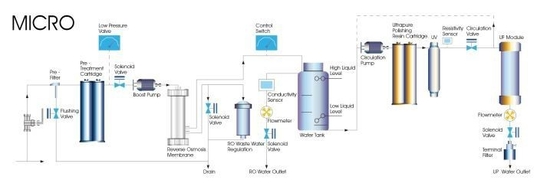 Machine de système d'eau ultra-purifiée 10L/H 20L/H 40L/H 60L/H